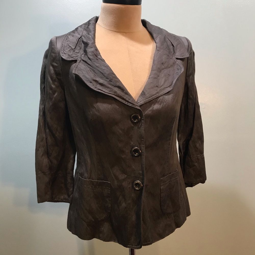 Classiques Entier Gunmetal Satin Blazer M